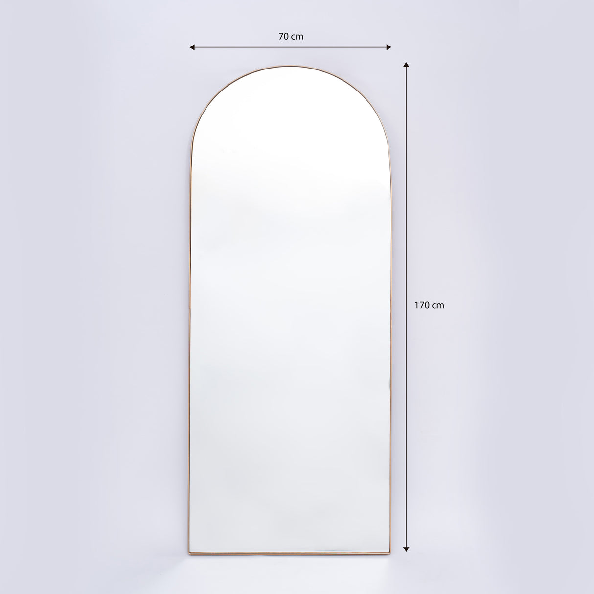 Espejo Ibiza Arco Superior Dorado 70x170cm con Marco Metálico - Espejos Decorativos | Bylmo