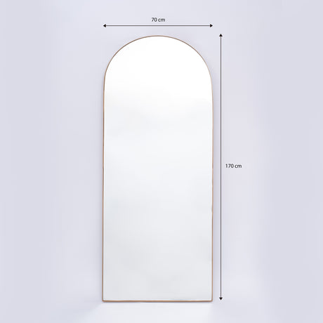 Espejo Ibiza Arco Superior Dorado 70x170cm con Marco Metálico - Espejos Decorativos | Bylmo