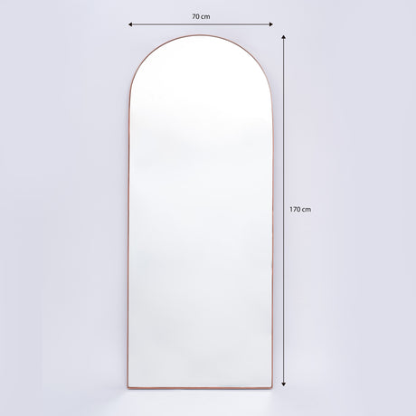 Espejo Ibiza Arco Superior Cobre 70x170cm con Marco Metálico - Espejos Decorativos | Bylmo