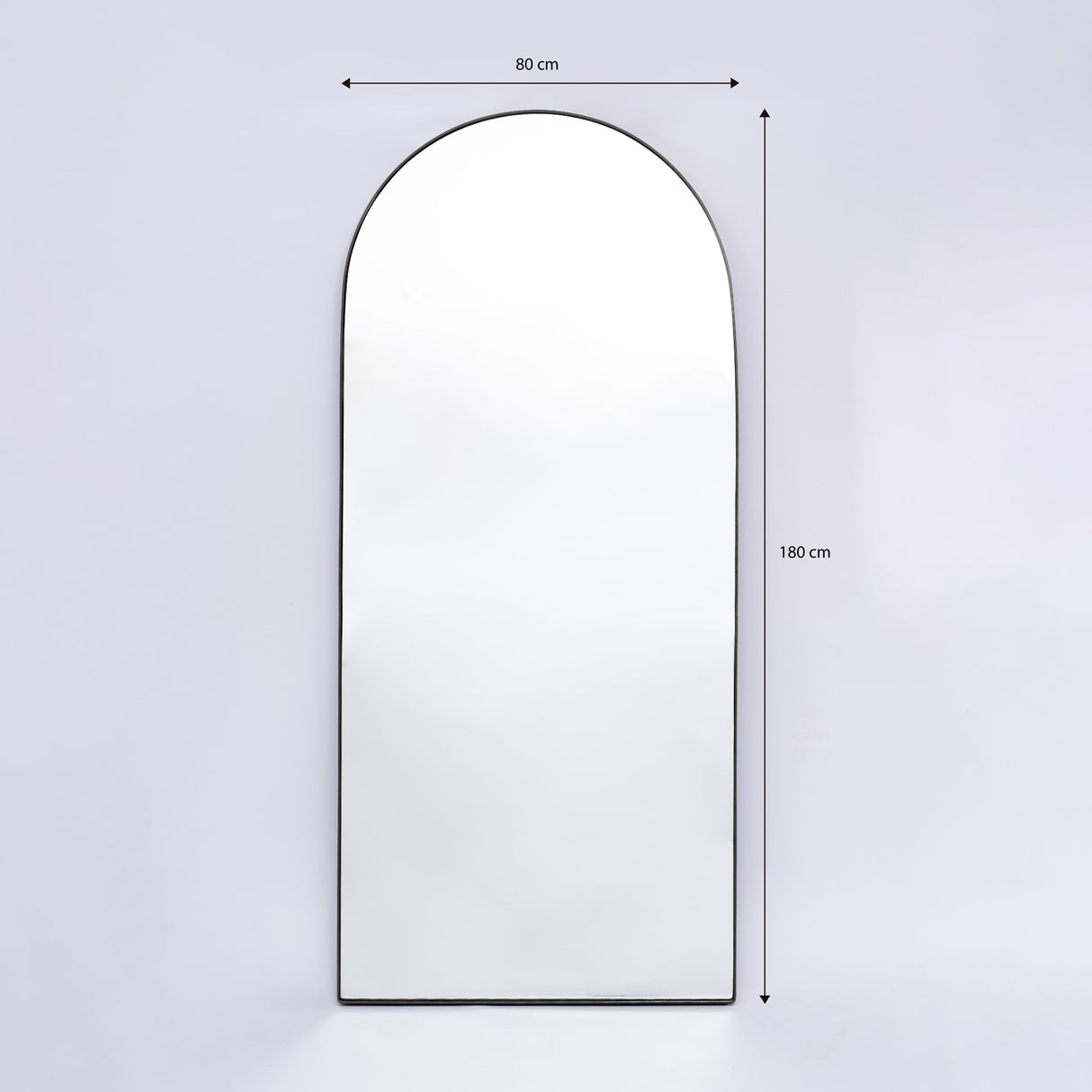 Espejo Ibiza Arco Superior Negro 80x180cm con Marco Metálico - Espejos Decorativos | Bylmo