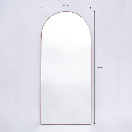 Espejo Ibiza Arco Superior Cobre 80x180cm con Marco Metálico - Espejos Decorativos | Bylmo