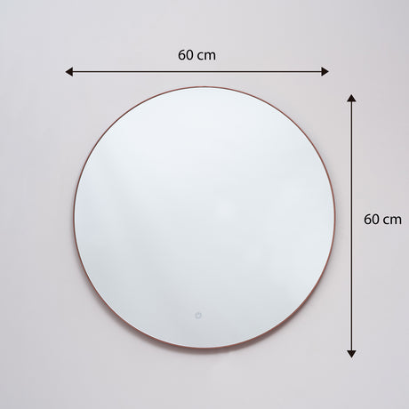 Espejo Visee Redondo Cobre 60x60cm con Marco Metálico - Espejos Decorativos | Bylmo