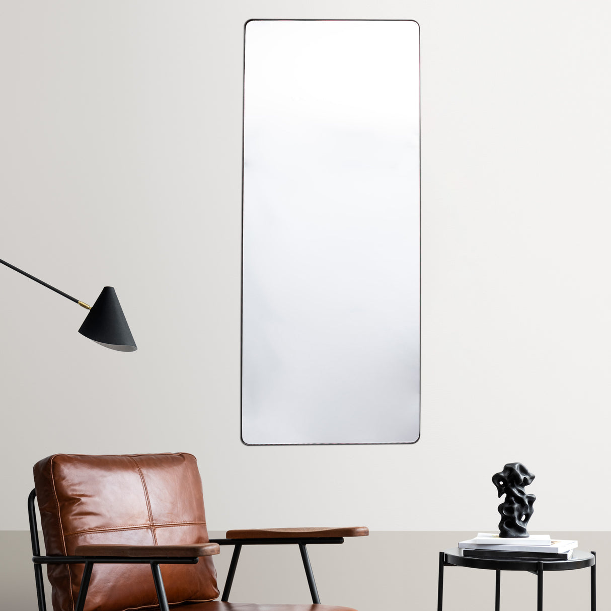 Espejo Salamanca Rectangular Negro 50x150cm con Marco Metálico - Espejos Decorativos | Bylmo