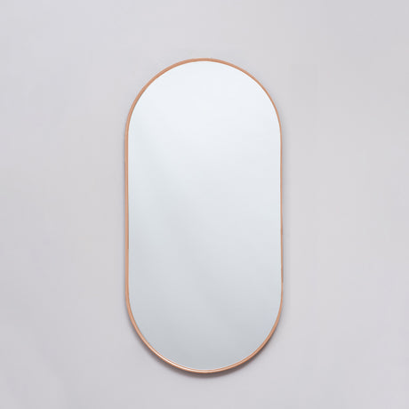 Espejo Lyon Ovalado Cobre 40x80cm con Marco Metálico - Espejos Decorativos | Bylmo