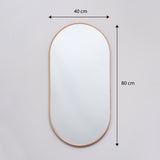Espejo Lyon Ovalado Cobre 40x80cm con Marco Metálico - Espejos Decorativos | Bylmo