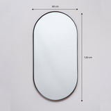 Espejo Lyon Ovalado Negro 50x100cm con Marco Metálico - Espejos Decorativos | Bylmo