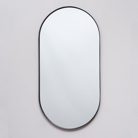 Espejo Lyon Ovalado Negro 50x100cm con Marco Metálico - Espejos Decorativos | Bylmo