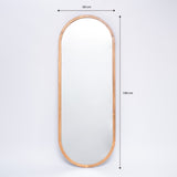 Espejo Arya Ovalado 60x160cm con Marco en Madera Clara Natural - Espejos Decorativos | Bylmo