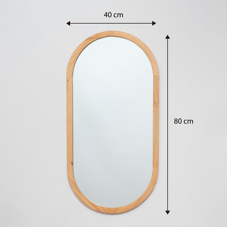 Espejo Visee Ovalado 40x80cm con Marco en Madera Clara Natural - Espejos Decorativos | Bylmo