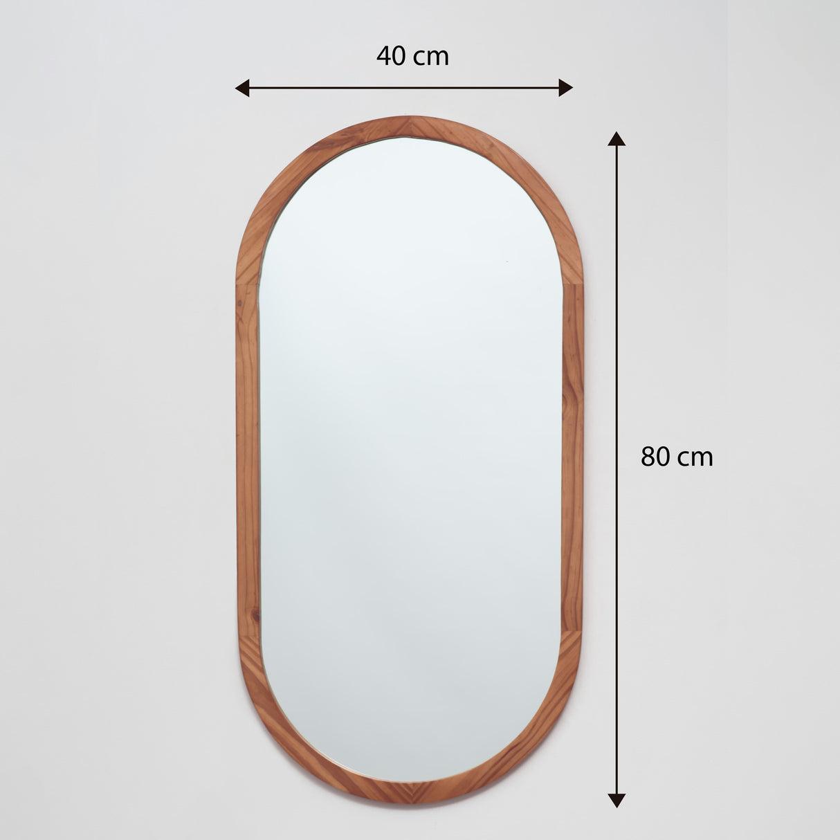 Espejo Visee Ovalado Tabaco 40x80cm con Marco en Madera - Espejos Decorativos | Bylmo