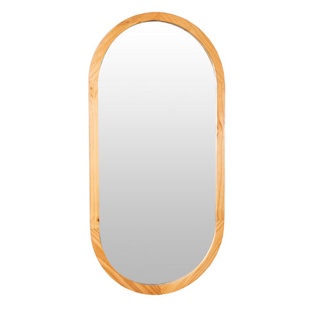 Espejo Visee Ovalado 60x120cm con Marco en Madera Clara Natural - Espejos Decorativos | Bylmo