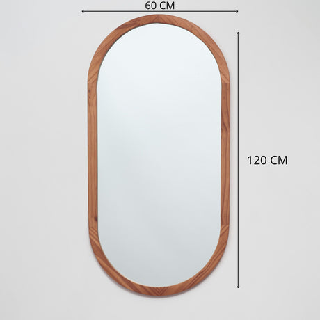 Espejo Visee Ovalado Tabaco 60x120cm con Marco en Madera - Espejos Decorativos | Bylmo
