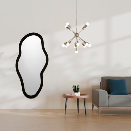 Espejo Monet Asimétrico Negro 60x120cm con Marco en Madera MDF - Espejos Decorativos | Bylmo