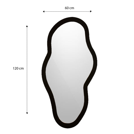 Espejo Monet Asimétrico Negro 60x120cm con Marco en Madera MDF - Espejos Decorativos | Bylmo