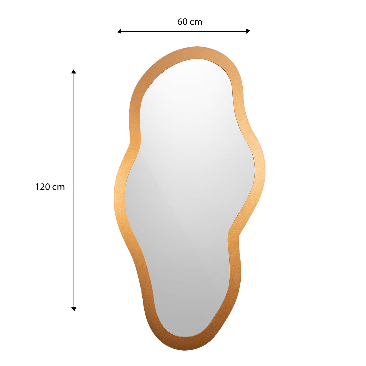 Espejo Monet Asimétrico Dorado 60x120cm con Marco en Madera MDF - Espejos Decorativos | Bylmo