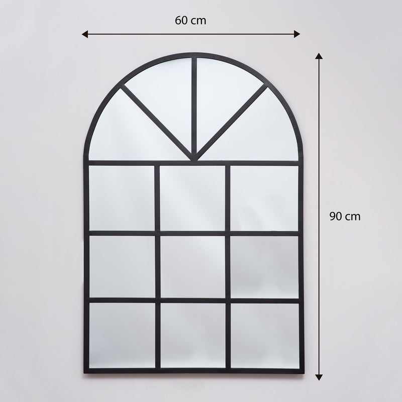 Espejo Visee Arco Superior Negro 60x90cm Con Marco Metálico