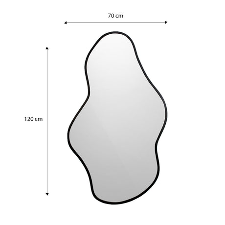 Espejo Dalí Asimétrico Negro 70x120cm con Marco en Madera MDF - Espejos Decorativos | Bylmo