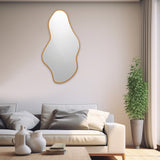 Espejo Dalí Asimétrico Dorado 70x120cm con Marco en Madera MDF - Espejos Decorativos | Bylmo