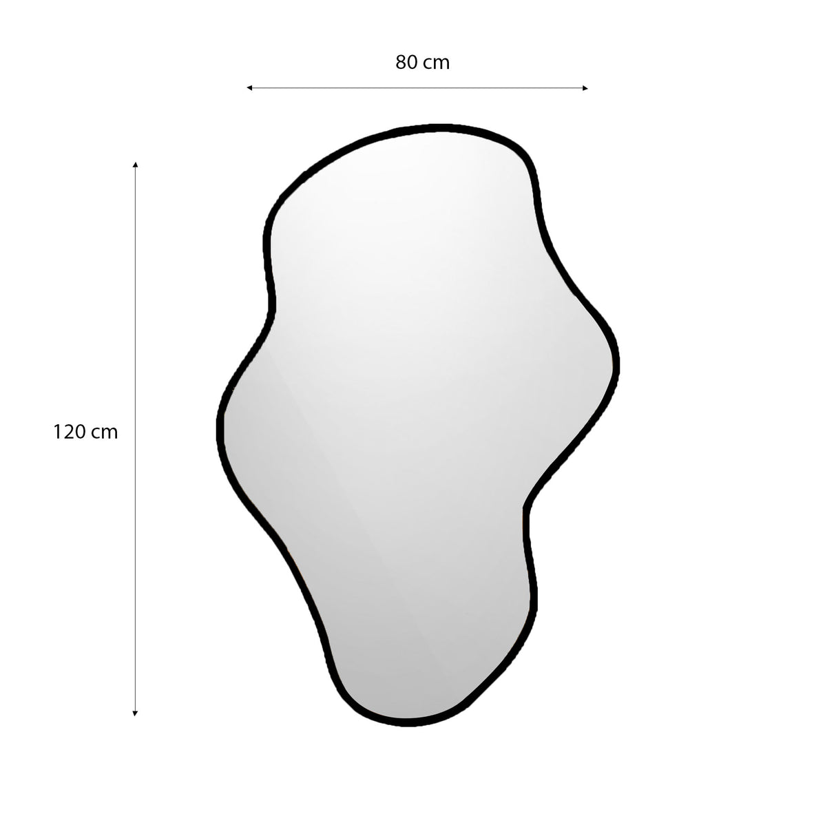 Espejo Moscú Asimétrico Negro 80x120cm con Marco en Madera MDF - Espejos Decorativos | Bylmo