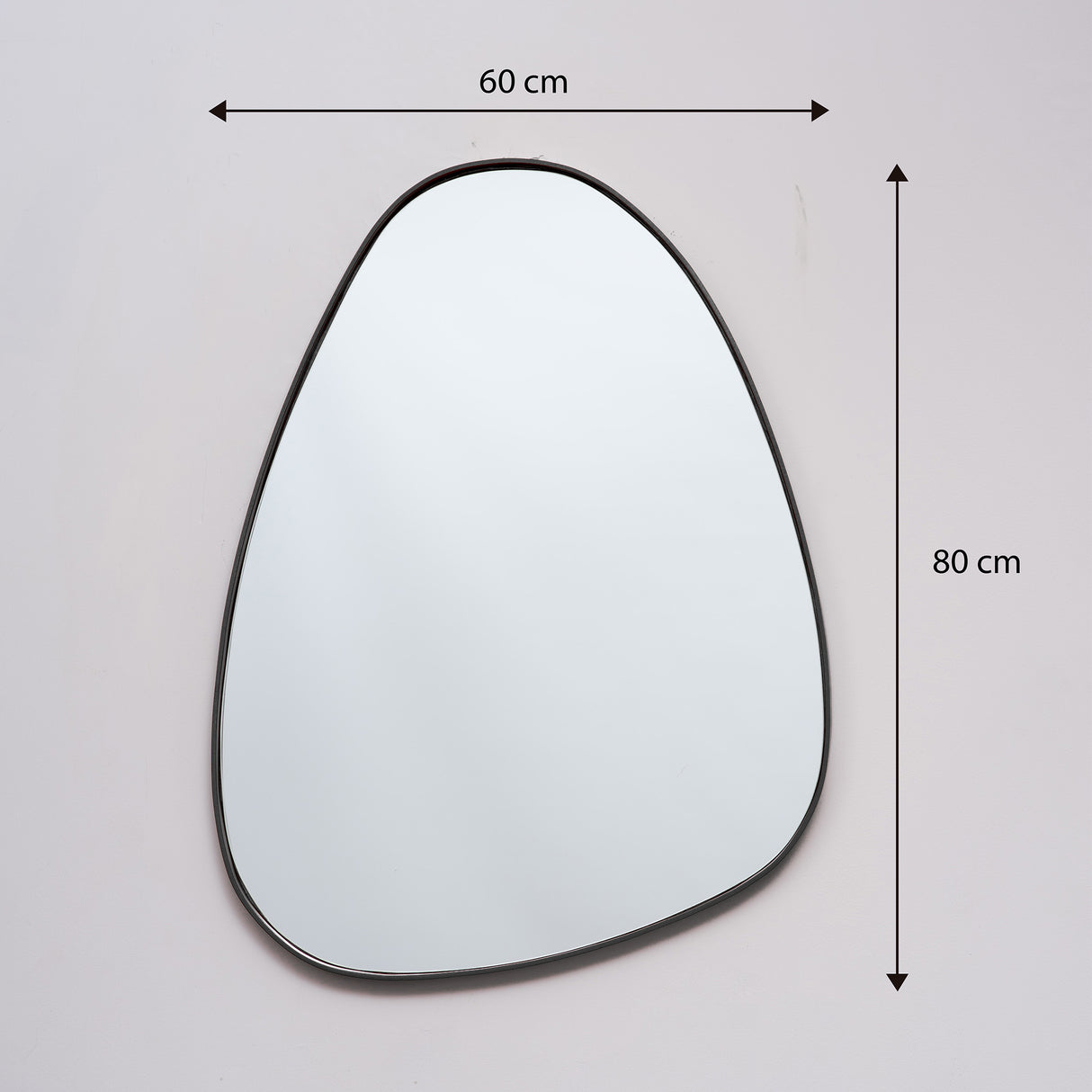 Espejo Visee Asimétrico Negro 60x80cm con Marco Metálico - Espejos Decorativos | Bylmo