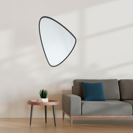 Espejo Visee Asimétrico Negro 60x80cm con Marco en Madera - Espejos Decorativos | Bylmo