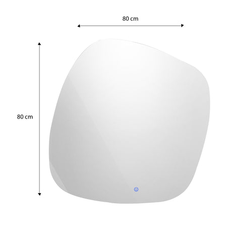 Espejo Chicago Asimétrico 80x80cm Sin Marco con Luz Led - Espejos Decorativos | Bylmo