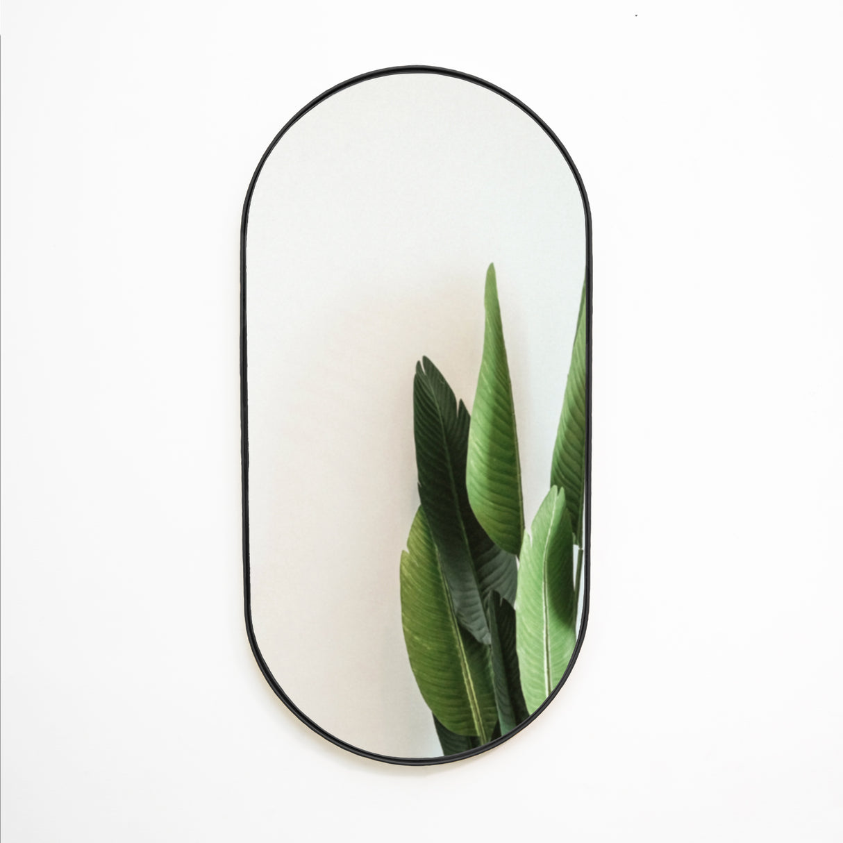 Espejo Visee Ovalado Negro 50x100cm con Marco Metálico - Espejos Decorativos | Bylmo