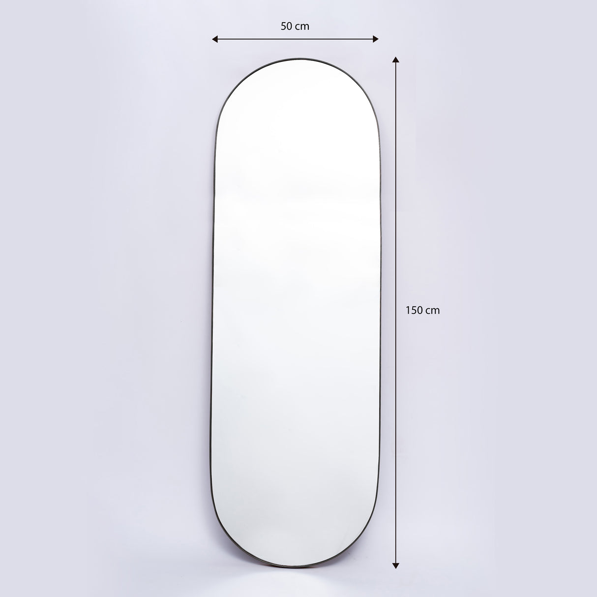 Espejo Visee Ovalado Negro 50x150cm con Marco Metálico - Espejos Decorativos | Bylmo