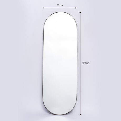 Espejo Visee Ovalado Negro 50x150cm con Marco Metálico - Espejos Decorativos | Bylmo