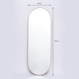 Espejo Visee Ovalado Dorado 50x150cm con Marco Metálico - Espejos Decorativos | Bylmo