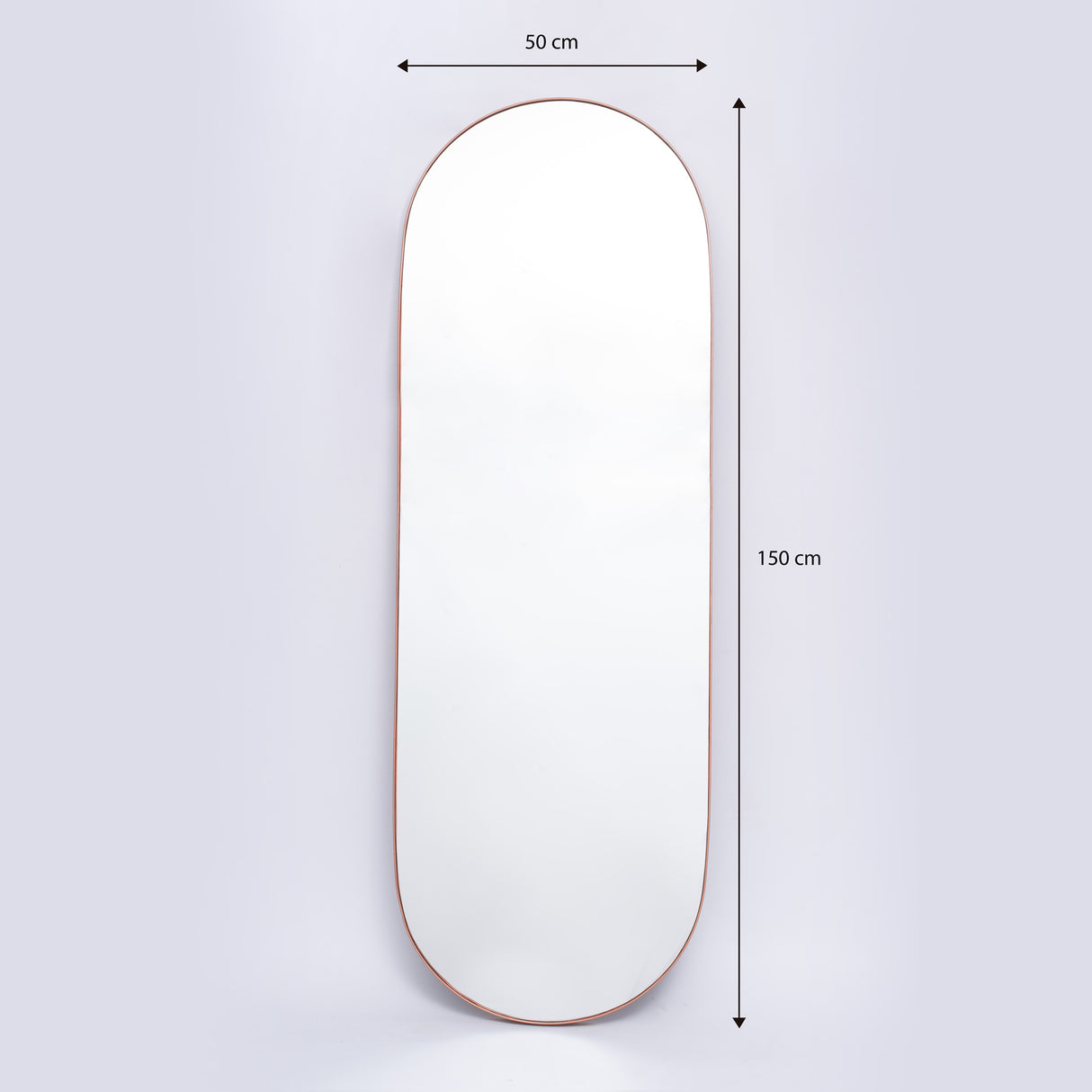 Espejo Visee Ovalado Cobre 50x150cm con Marco Metálico - Espejos Decorativos | Bylmo