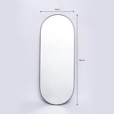 Espejo Visee Ovalado Negro 60x160cm con Marco Metálico - Espejos Decorativos | Bylmo