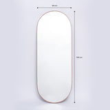 Espejo Visee Ovalado Cobre 60x160cm con Marco Metálico - Espejos Decorativos | Bylmo