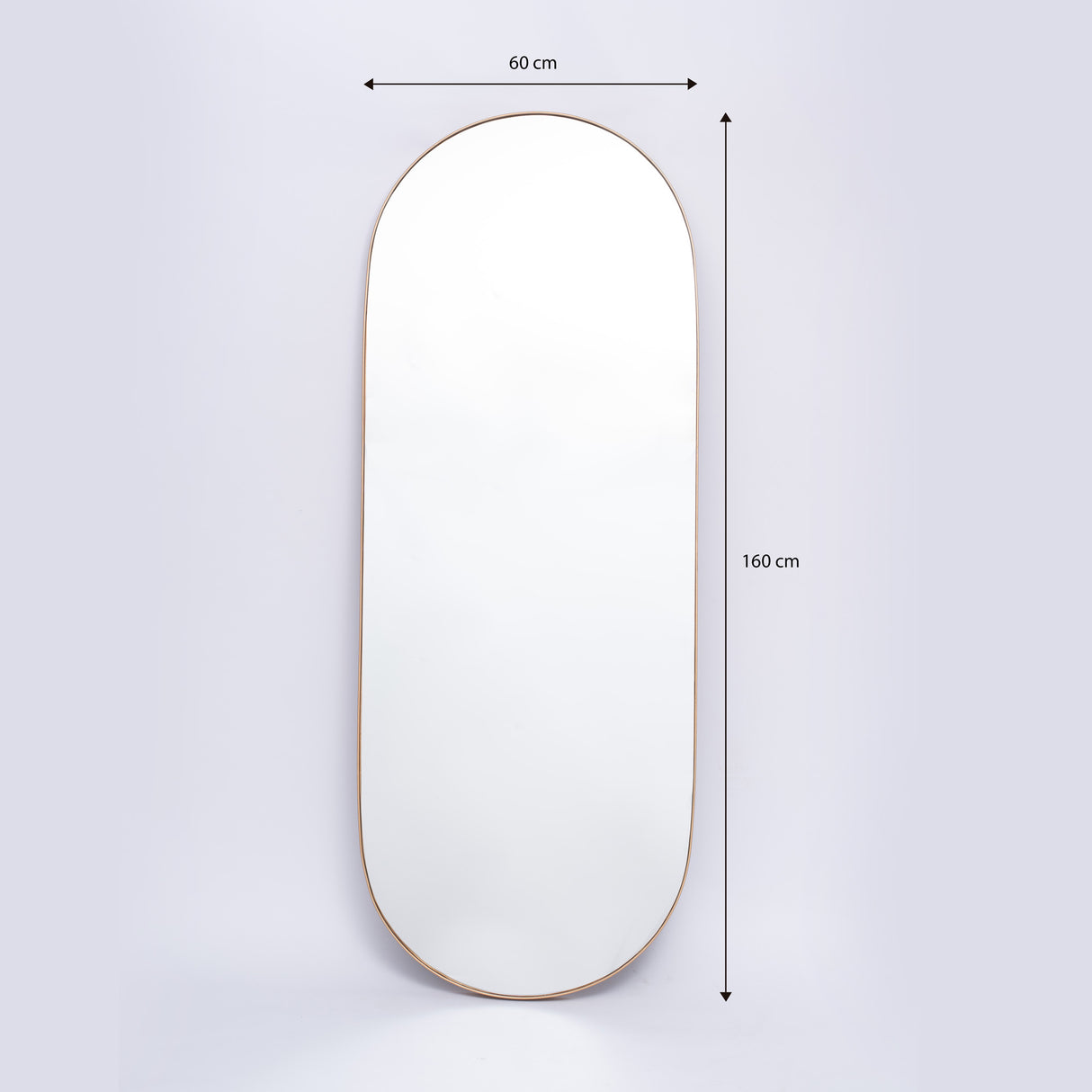 Espejo de Pared Plata 60x160cm Ovalado con Marco Metalico - ESPEJOS DE PARED | Bylmo