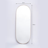 Espejo de Pared Plata 60x160cm Ovalado con Marco Metalico - ESPEJOS DE PARED | Bylmo