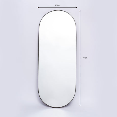 Espejo Visee Ovalado Negro 70x170cm con Marco Metálico - Espejos Decorativos | Bylmo
