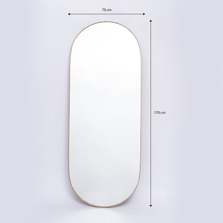 Espejo Visee Ovalado Dorado 70x170cm con Marco Metálico - Espejos Decorativos | Bylmo