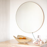 Espejo Visee Redondo Dorado 60x60cm con Luz Led y Marco Metálico - Espejos Decorativos | Bylmo
