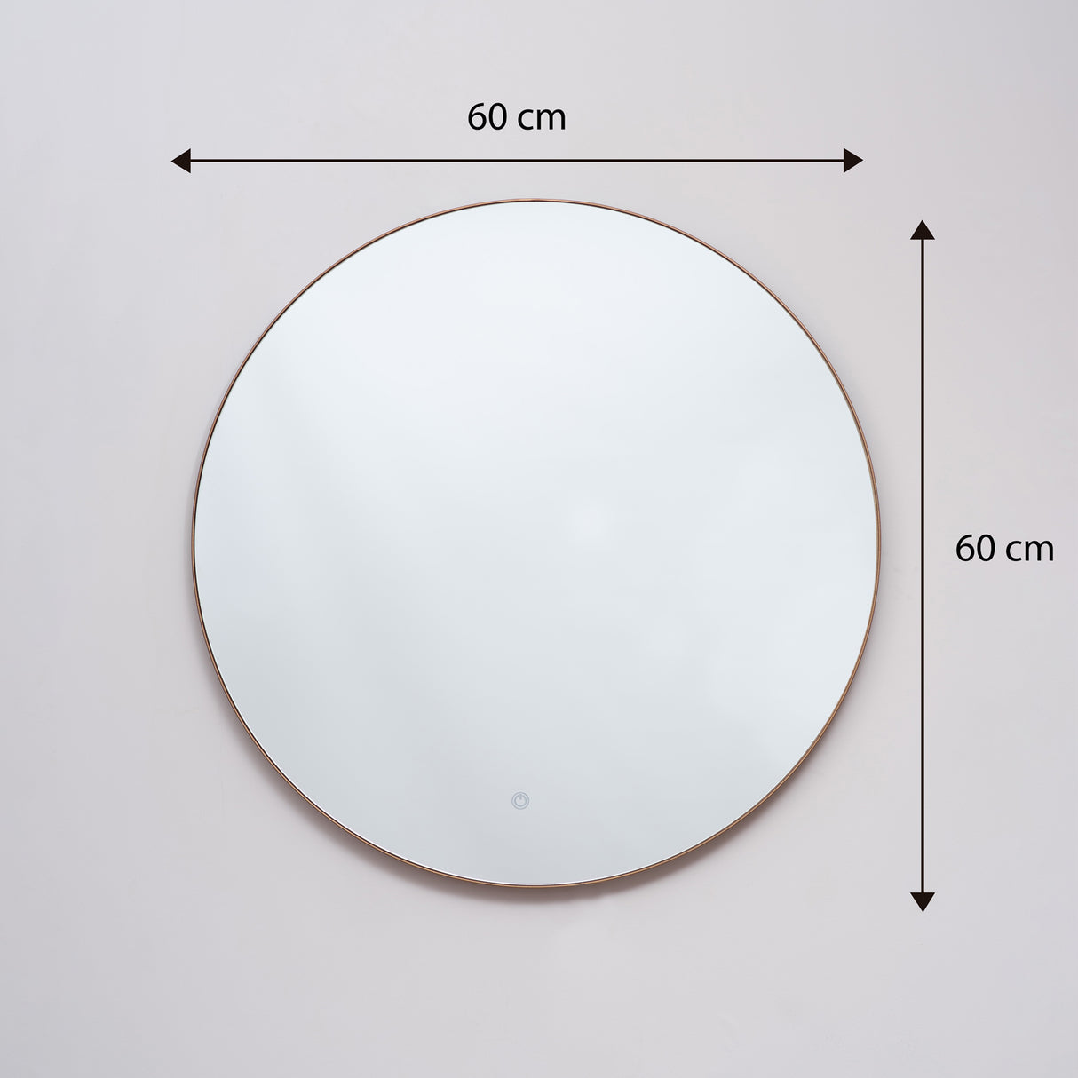 Espejo Visee Redondo Dorado 60x60cm con Luz Led y Marco Metálico - Espejos Decorativos | Bylmo