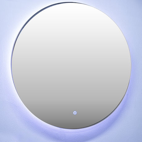 Espejo Visee Redondo Negro 60x60cm con Luz Led y Marco Metálico - Espejos Decorativos | Bylmo