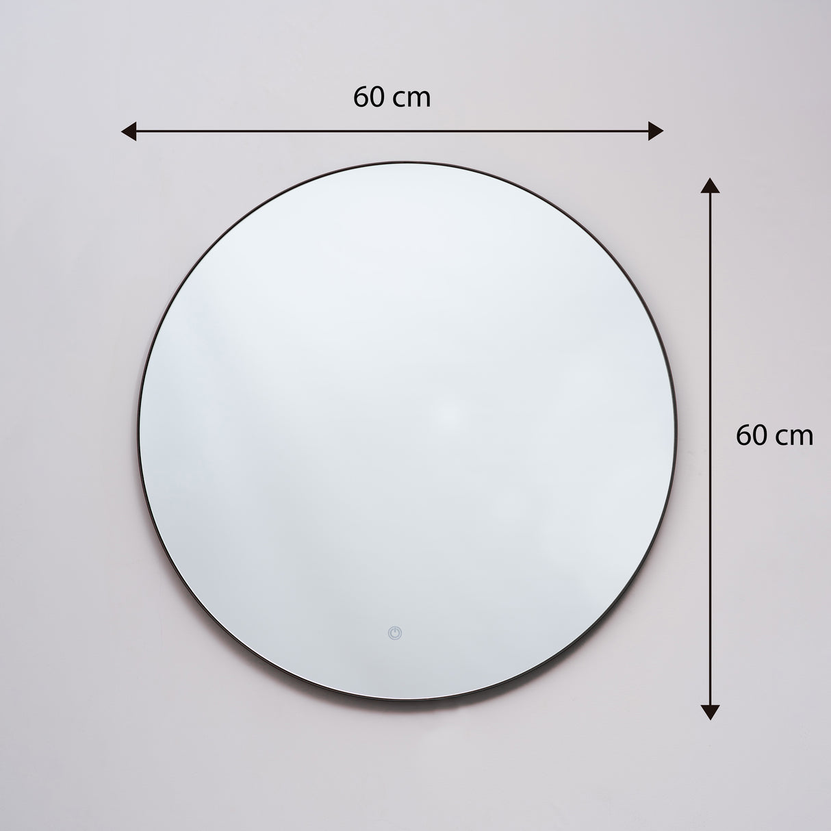 Espejo Visee Redondo Negro 60x60cm con Luz Led y Marco Metálico - Espejos Decorativos | Bylmo