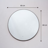 Espejo Visee Redondo Negro 60x60cm con Luz Led y Marco Metálico - Espejos Decorativos | Bylmo