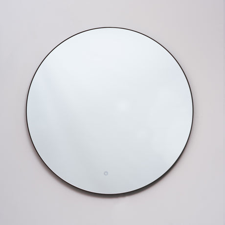Espejo Visee Redondo Negro 60x60cm con Luz Led y Marco Metálico - Espejos Decorativos | Bylmo