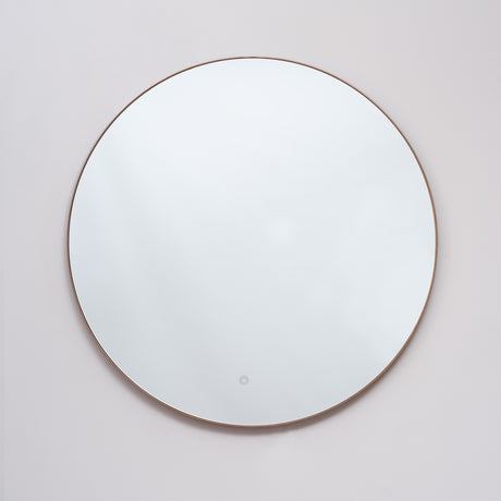 Espejo Visee Redondo Cobre 80x80cm con Luz Led y Marco Metálico - Espejos Decorativos | Bylmo