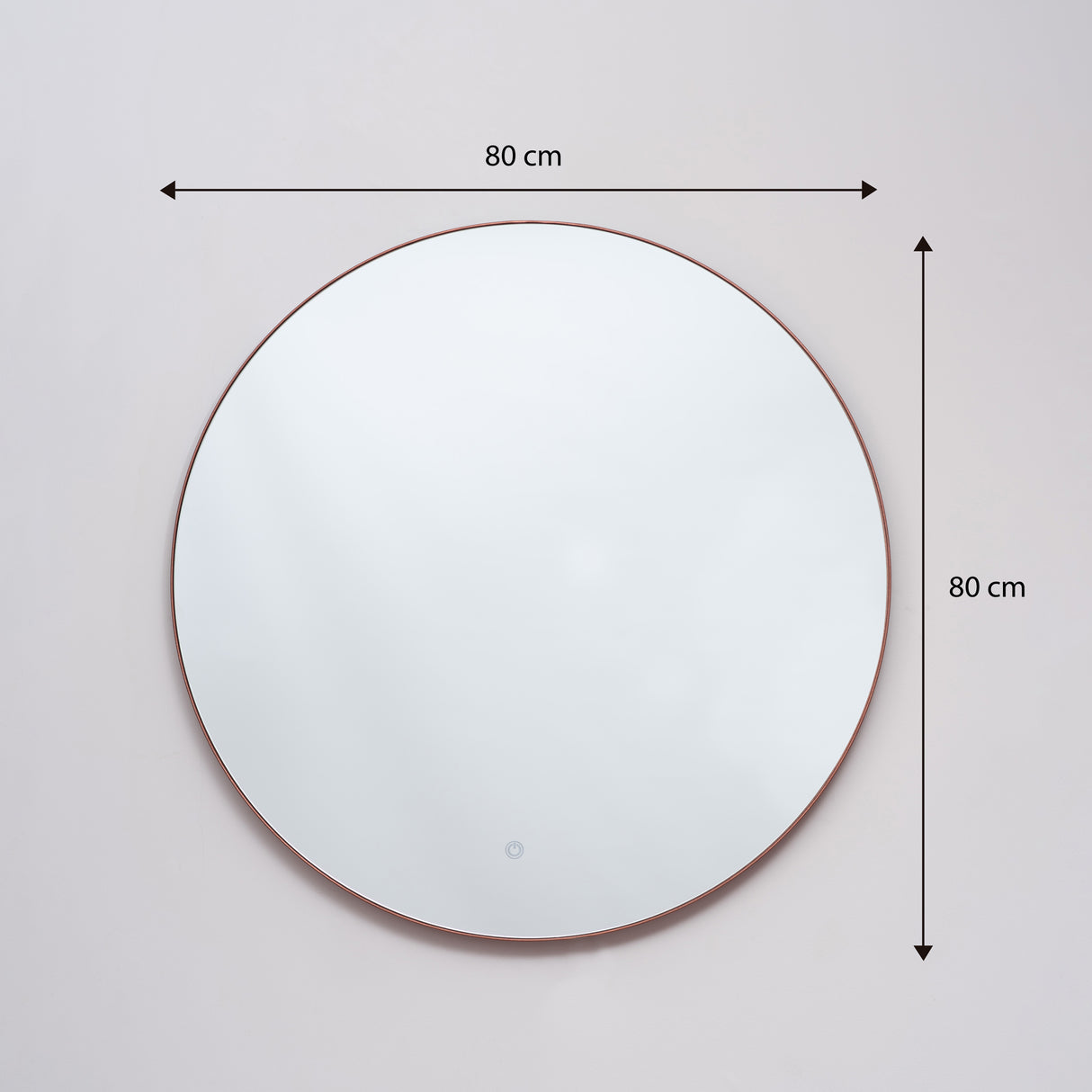 Espejo Visee Redondo Cobre 80x80cm con Luz Led y Marco Metálico - Espejos Decorativos | Bylmo