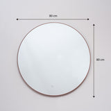 Espejo Visee Redondo Cobre 80x80cm con Luz Led y Marco Metálico - Espejos Decorativos | Bylmo