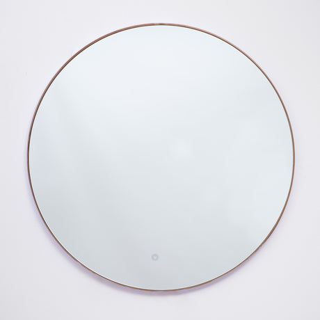 Espejo Visee Redondo Cobre 80x80cm con Luz Led y Marco Metálico - Espejos Decorativos | Bylmo
