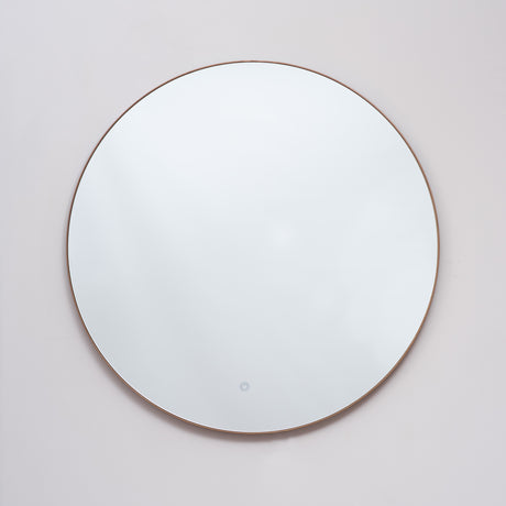 Espejo Visee Redondo Dorado 80x80cm con Luz Led y Marco Metálico - Espejos Decorativos | Bylmo