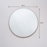 Espejo Visee Redondo Dorado 80x80cm con Luz Led y Marco Metálico - Espejos Decorativos | Bylmo
