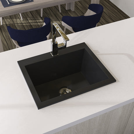 Lavaplatos Koa Sencillo Negro Brillante 51x22cm Sobrepuesto - Lavaplatos | Bylmo